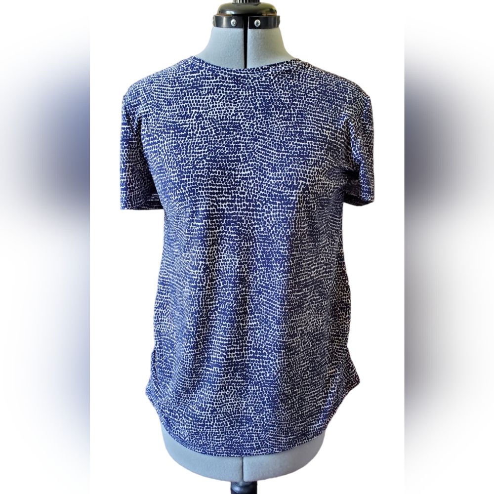 Blue and White Anne Klein Top Womens Size L